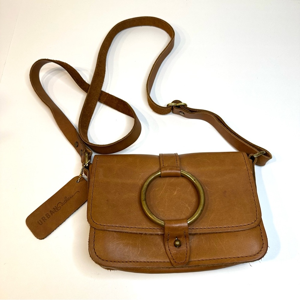 Urban Southern 5-Pocket Crossbody purse leather brass
